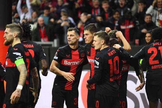 LEVERKUSEN, GERMANY - 14.03.24: The match of match UEFA Europa League Bayer 04 Leverkusen vs Qarabag FK at Bayarena  Copyright: xVITALIIxKLIUIEVx