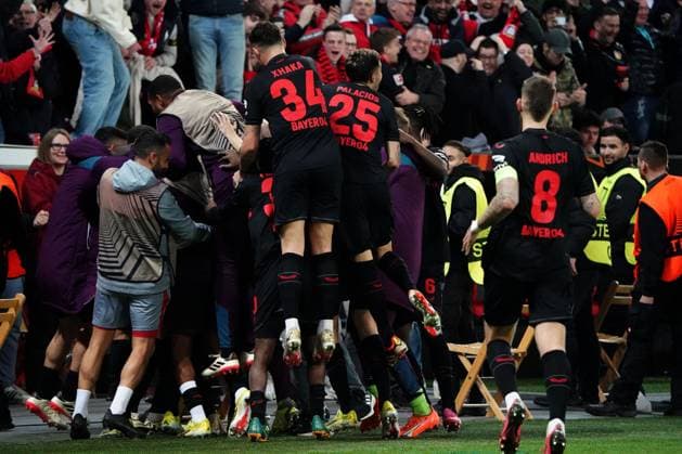 Fussball, UEFA Europa League 2023 2024, Bayer 04 Leverkusen -Qarabag FK, 14.03.2023, Bayarena Leverkusen, Bayer 04 Leverkusen, jubeln