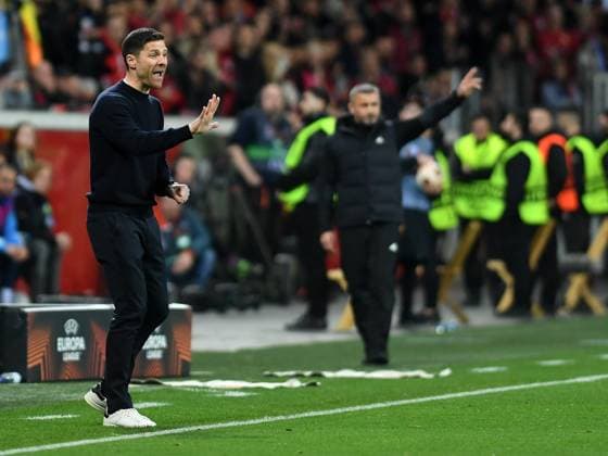 14.03.2024, Leverkusen, Germany, BayARENA, Bayer Leverkusen vs Qarabag FK - UEFA Europa League 2023 2024 - Round of 16 second leg, Trainer Xabier Xabi Alonso (Bayer 04 Leverkusen) gestikuliert, gestik (Foto Ralf Treese) Leverkusen BayARENA North Rhine-Westphalia Germany