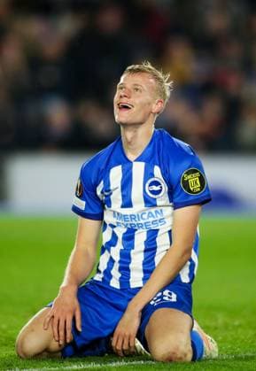 Brighton and Hove Albion v AS Roma, Brighton, UK - 14 Mar 2024 Jan Paul van Hecke of Brighton looks dejected after missing a chance during the Europa League match between Brighton and Hove Albion and AS Roma at The Amex Stadium, Brighton on 14 March 2024 ( Brighton The Amex Stadium Brighton England Copyright: xMicahxCrook PPAUKx PPA-098327
