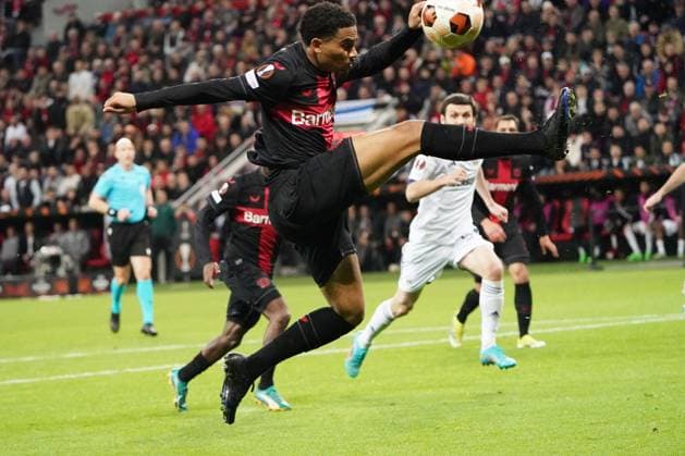 Fussball, UEFA Europa League 2023 2024, Bayer 04 Leverkusen -Qarabag FK, 14.03.2024, Bayarena Leverkusen, Amine Adli Bayer 04 Leverkusen, Aktion, Einzelbild,