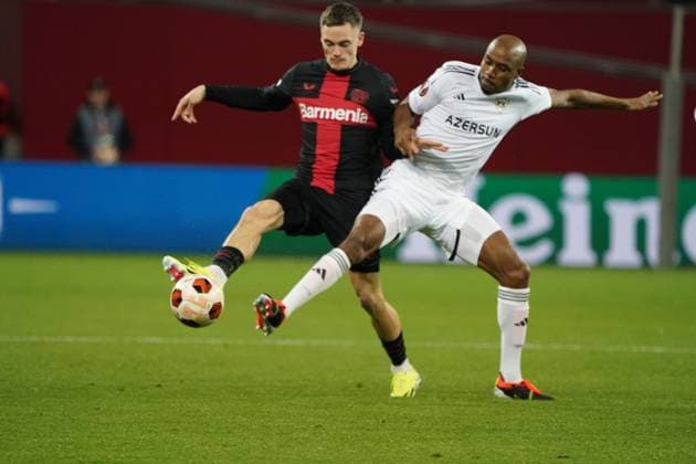 Fussball, UEFA Europa League 2023 2024, Bayer 04 Leverkusen -Qarabag FK, 14.03.2024, Bayarena Leverkusen, florian wirtz, Bayer 04 Leverkusen, Julio Romao, Qarabag FK