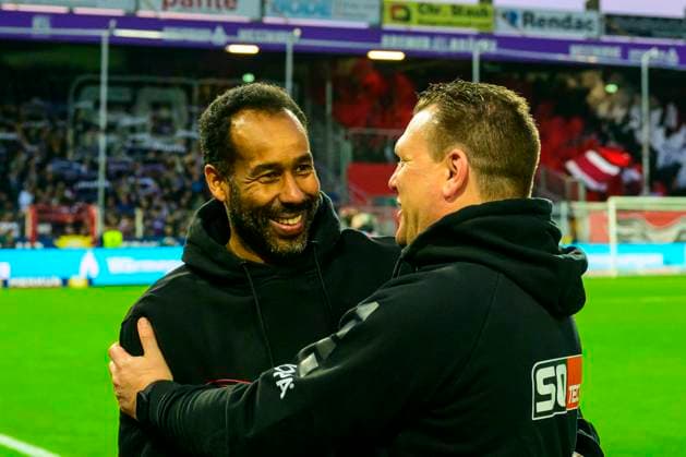 Daniel Thioune (Fortuna Düsseldorf Duesseldorf, Chef-Trainer) und Uwe Koschinat (Cheftrainer Osnabrueck), Borussia Dortmund vs. PSV Eindhoven, Fussball, Champions League, Achtelfinale, 13.03.2024 Dortmund Nordrhein-Westfalen Deutschland