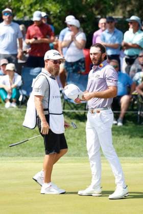 PONTE VEDRA BEACH, FL - MARCH 15: PGA, Golf Herren golfer Max Homa looks dejected after he finishes his second round on the 9th hole during The Players Championship on March 15, 2024, at TPC Sawgrass in Ponte Vedra Beach, Florida. (Photo by Brian Spurlock Icon Sportswire) GOLF: MAR 15 PGA THE PLAYERS Championship EDITORIAL USE ONLY Icon24031525