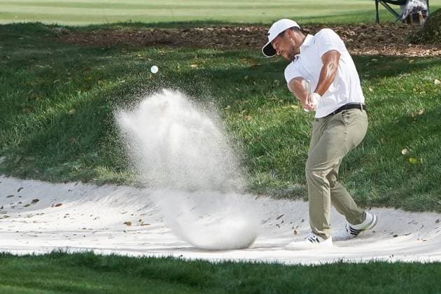 March 15, 2024, Ponte Vedra Beach, Florida, United States: XANDER SCHAUFFELE (USA) hits out of a greenside bunker on the 9th green during the second round of the 2024 PLAYERS Championship at TPC Sawgrass. Ponte Vedra Beach United States - ZUMAw109 20240315_fap_w109_059 Copyright: xDebbyxWongx