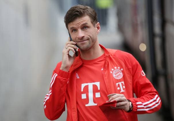 16.03.2024, Fussball 1. Bundesliga 2023 2024, 26.Spieltag, SV Darmstadt 98 FC Bayern München, im Merck-Stadion am Böllenfalltor Darmstadt. FC Bayern Müncchen trifft am Stadion ein, Thomas Mueller Müller (25, Bayern München)
