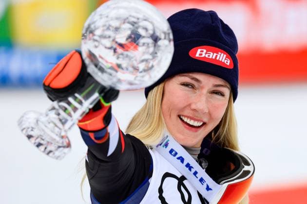 Bilder des Jahres 2024, Sport 03 März Sport Themen der Woche KW11 ALPINE SKIING - FIS WC Final Saalbach SAALBACH,AUSTRIA,16.MAR.24 - ALPINE SKIING - FIS World Cup Final, slalom, ladies. Image shows Mikaela Shiffrin (USA). Keywords: crystal globe.  GEPAxpictures xMarioxBuehner-Wei