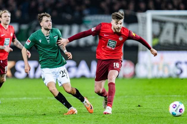 Kolja Nuno Oudenne (Hannover 96, 29) Julian Niehues (1. FC Kaiserslautern, 16) Hannover 96 vs. 1. FC Kaiserslautern, Fussball, 2. Bundesliga, 26. Spieltag, 16.03.2024 DFL REGULATIONS PROHIBIT ANY OUSE OF PHOTOGRAPHS AS IMAGE SEQUENCES AND OR QUASI-VIDEO Hannover 96 vs. 1. FC Kaiserslautern, Fussball, 2. Bundesliga, 26. Spieltag, 16.03.2024 Hannover