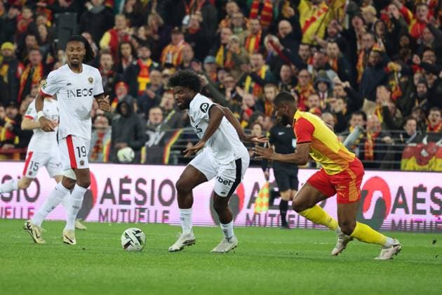 Terem MOFFI (OGC Nice) lors du match RC Lens - OGC Nice, Ligue 1, stade Bollaert-Delelis, le 16 mars 2024 FOOTBALL : RC LENS vs NICE - LIGUE 1 - 16 03 2024 LaurentSanson Panoramic 