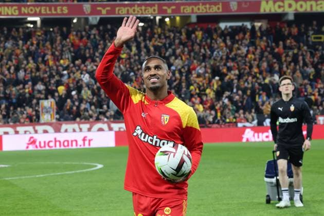 Wesley SAÃD (RC Lens) lors du match RC Lens - OGC Nice, Ligue 1, stade Bollaert-Delelis, le 16 mars 2024 FOOTBALL : RC LENS vs NICE - LIGUE 1 - 16 03 2024 LaurentSanson Panoramic 