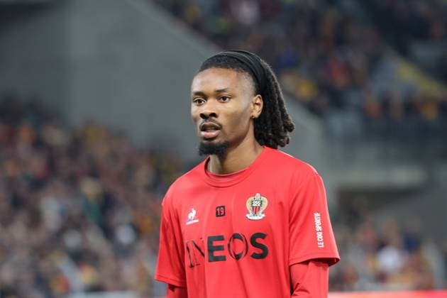 KhÃ phren THURAM (OGC Nice) lors du match RC Lens - OGC Nice, Ligue 1, stade Bollaert-Delelis, le 16 mars 2024 FOOTBALL : RC LENS vs NICE - LIGUE 1 - 16 03 2024 LaurentSanson Panoramic 