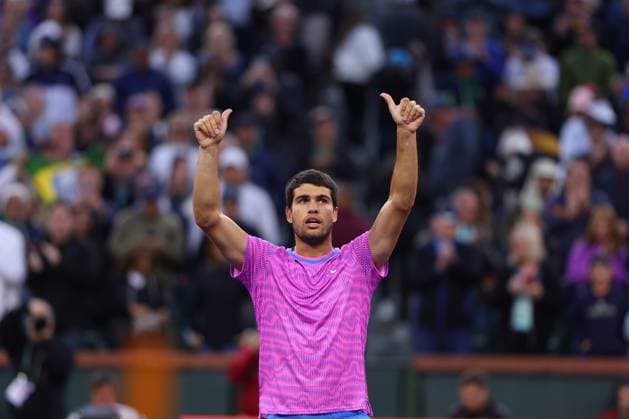 Carlos Alcaraz (Spa) defeated Jannik Sinner TENNIS : Indian Wells 2024 - 16 03 2024 AntoineCouvercelle Panoramic 