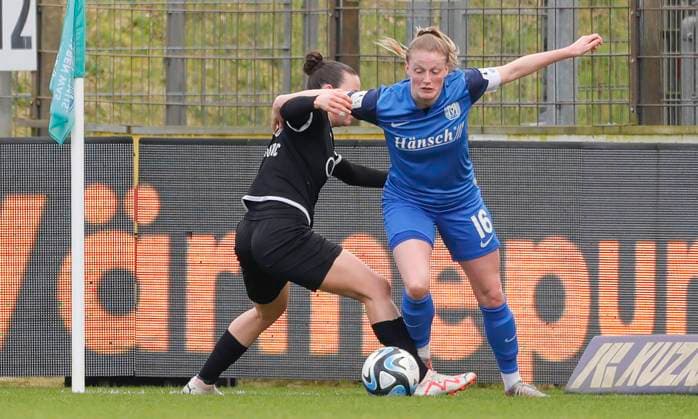 17.03.2024, Hänsch-Arena, Meppen, GER, Fußball, Fußball, 2. Bundesliga, Frauen: SV Meppen vs FC Ingolstadt, Sarah Schulte (SV Meppen 16) DFL REGULATIONS PROHIBIT ANY USE OF PHOTOGRAPHS AS IMAGE SEQUENCES AND OR QUASI-VIDEO. Meppen Niedersachsen Germany Hänsch-Arena