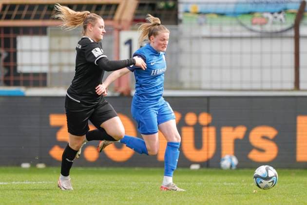 17.03.2024, Hänsch-Arena, Meppen, GER, Fußball, Fußball, 2. Bundesliga, Frauen: SV Meppen vs FC Ingolstadt, Sarah Schulte (SV Meppen 16) DFL REGULATIONS PROHIBIT ANY USE OF PHOTOGRAPHS AS IMAGE SEQUENCES AND OR QUASI-VIDEO. Meppen Niedersachsen Germany Hänsch-Arena