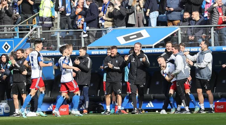 Torjubel 2-0 Laszlo Benes (HSV) Fussball, Herren, Saison 2023 2024, 2.BL, Volksparkstadion, Hamburger SV gegen SV Wehen Wiesbaden, 3-0 DFL REGULATIONS PROHIBIT ANY USE OF PHOTOGRAPHS AS IMAGE SEQUENCES AND OR QUASI-VIDEO.