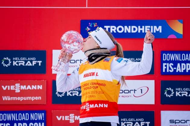 Bilder des Jahres 2024, Sport 03 M?rz Sport Themen der Woche KW11 Sport Bilder des Tages Verdenscupavslutning kombinert. Trondheim 20240317. Verdenscupvinner Ida Marie Hagen under premieseremonien etter verdenscupavslutningen i kombinert i Granasen. Foto: Ole Martin Wold NTB Trondheim Norge EDITORIAL USE ONLY. RESTRICTED USE FOR BETTING COMPANIES Ref:_SPOu638XWYH3i4.jpg  Copyright: xOlexMartinxWoldx xNTBx