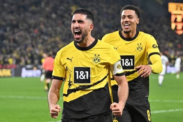 Sport Themen der Woche KW11 Sport Bilder des Tages 17.03.2024, xfux, Fussball 1.Bundesliga, Borussia Dortmund - Eintracht Frankfurt emspor, v.l. Torjubel nach dem Tor zum celebrating the goal celebrate 3:1 durch Emre Can (Borussia Dortmund) mit Felix Nmecha (Borussia Dortmund) (DFL DFB REGULATIONS PROHIBIT ANY USE OF PHOTOGRAPHS as IMAGE SEQUENCES and or QUASI-VIDEO) Dortmund *** 17 03 2024, xfux, Fußball 1 Bundesliga, Borussia Dortmund Eintracht Frankfurt emspor, v l Torjubel nach dem Tor zum celebrating the goal celebrate 3 1 durch Emre Can Borussia Dortmund mit Felix Nmecha Borussia Dortmund DFL DFB REGULATIONS PROHIBIT ANY USE OF PHOTOGRAPHS as IMAGE SEQUENCES and or QUASI VIDEO Dortmund