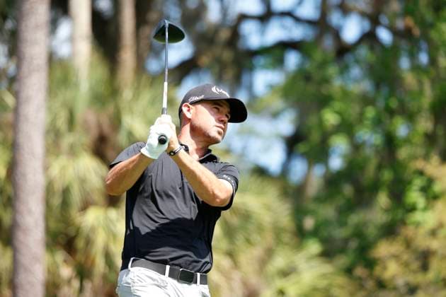 PONTE VEDRA BEACH, FL - MARCH 17: PGA, Golf Herren golfer Brian Harman plays his tee shot on the 2nd hole during the final round of The Players Championship on March 17, 2024, at TPC Sawgrass in Ponte Vedra Beach, Florida. (Photo by Brian Spurlock Icon Sportswire) GOLF: MAR 17 PGA THE PLAYERS Championship EDITORIAL USE ONLY Icon24031735