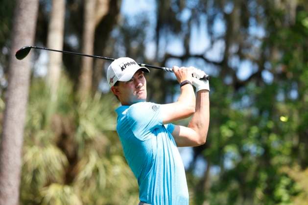 PONTE VEDRA BEACH, FL - MARCH 17: PGA, Golf Herren golfer Maverick McNealy plays his tee shot on the 2nd hole during the final round of The Players Championship on March 17, 2024, at TPC Sawgrass in Ponte Vedra Beach, Florida. (Photo by Brian Spurlock Icon Sportswire) GOLF: MAR 17 PGA THE PLAYERS Championship EDITORIAL USE ONLY Icon24031737