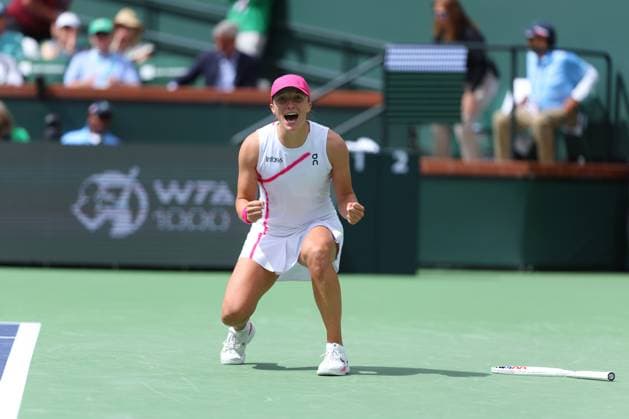 Iga Swiatek (Pol) defeated Maria Sakkari (Gre) for the championships at Indian Wells TENNIS : Indian Wells 2024 - 17 03 2024 AntoineCouvercelle Panoramic 