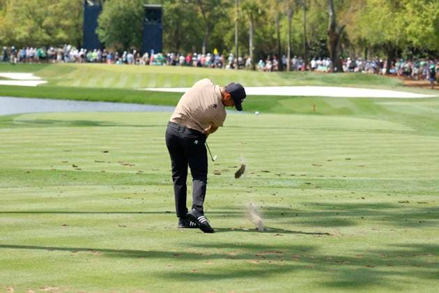 PONTE VEDRA BEACH, FL - MARCH 17: PGA, Golf Herren golfer Xander Schauffele plays his tee shot on the 2nd hole during the final round of The Players Championship on March 17, 2024, at TPC Sawgrass in Ponte Vedra Beach, Florida. (Photo by Brian Spurlock Icon Sportswire) GOLF: MAR 17 PGA THE PLAYERS Championship EDITORIAL USE ONLY Icon24031740