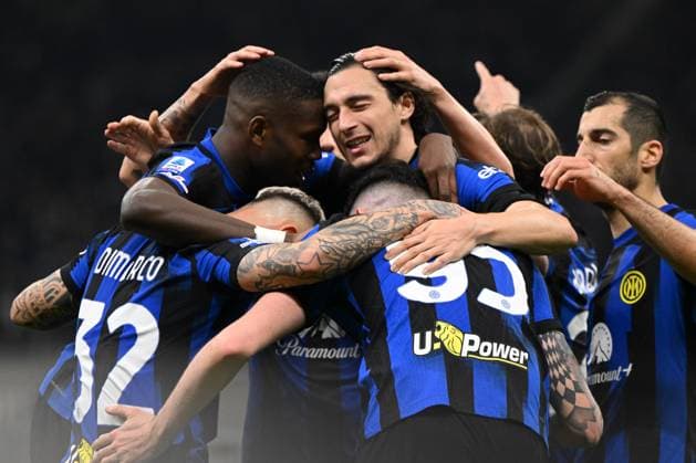 Sport Themen der Woche KW11 Sport Bilder des Tages Matteo Darmian of Fc Inter celebrating after a goal during the Italian Serie A football match between Inter FC Internazionale and SSC Napoli on 17 of March 2024 at Giuseppe Meazza San Siro Siro stadium in Milan, Italy. Photo Tiziano Ballabio  Copyright: xTizianoxBallabio IPAxSportx xipax xx IPA_44421833 IPA_Agency_IPA44421833