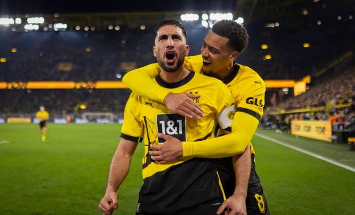 Sport Bilder des Tages Dortmund, Germany. 17th Mar 2024. Torjubel: Emre Can (BVB), Felix Nmecha (BVB)) Borussia Dortmund - Eintracht Frankfurt 17.03.2024