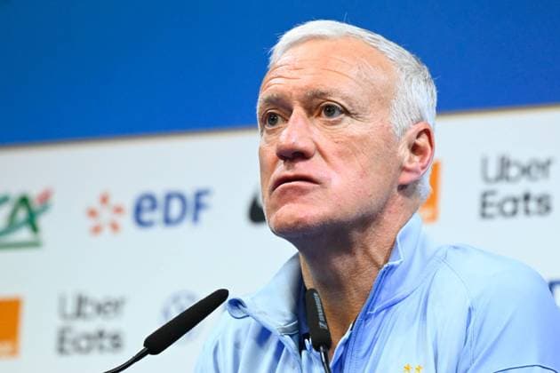 Sport Themen der Woche KW12 Sport Bilder des Tages Team France head coach Didier Deschamps gives a press conference, PK, Pressekonferenz at the National Football Center on march 18, 2024 in Clairefontaine, France ( Photo by federico pestellini panoramic ) - FOOTBALL : Conference de presse de l equipe de France au CNF - Clairefontaine - 18 03 2024 FedericoPestellini Panoramic 