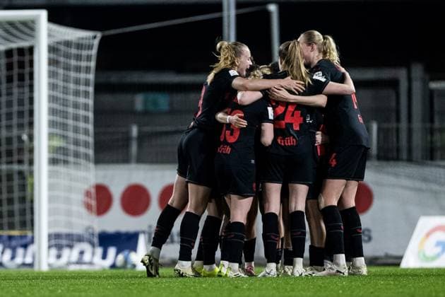 GOOGLE PIXEL Frauen Bundesliga: Bayer 04 Leverkusen - 1. FC Köln; 18.03.2024 Jubel zum 2:0 durch Kristin Kögel (Bayer 04 Leverkusen, 11) GOOGLE PIXEL Frauen Bundesliga: Bayer 04 Leverkusen - 1. FC Köln, Leverkusen, Ulrich-Haberland-Stadion am 18.03.2024 DFB REGULATIONS PROHIBIT ANY USE OF PHOTOGRAPHS AS IMAGE SEQUENCES AND OR QUASI-VIDEO. Copyright: xBEAUTIFULxSPORTS Wunderlx