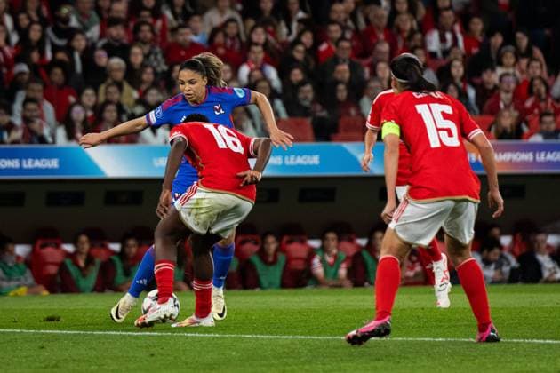 Lisbon, Portugal, March 19 2024: Delphine Cascarino (20 Olympique Lyonnais) in action during the UEFA Womens Champions League game between SL Benfica and Olympique Lyonnais at Estadio do Lisboa e Benfica in Lisbon, Portugal. (Pedro Porru SPP) Copyright: xPedroxPorrux xSPPx spp-en-PePoSp-4F8A3717