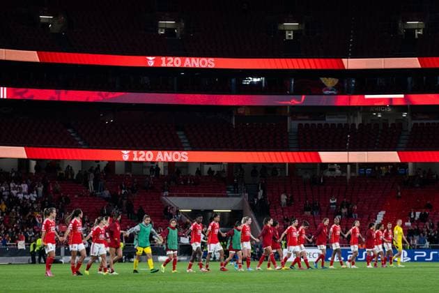 Lisbon, Portugal, March 19 2024: SL Benfica team after the UEFA Womens Champions League game between SL Benfica and Olympique Lyonnais at Estadio do Lisboa e Benfica in Lisbon, Portugal. (Pedro Porru SPP) Copyright: xPedroxPorrux xSPPx spp-en-PePoSp-4F8A4235
