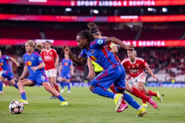 Lisbon, Portugal Melchie Dumornay (6 Olympique Lyonnais) in action during the UEFA Womens Champions League game between SL Benfica and Olympique Lyonnais at Estadio do Lisboa e Benfica in Lisbon, Portugal. (Pauline Figuet SPP) Copyright: xPaulinexFiguetx xSPPx spp-en-PaFiSp-PF_SLBvOL558