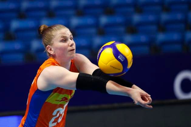 2023-08-18 Netherlands v Slovakia - CEV EuroVolley 2023 TALLINN, ESTONIA - AUGUST 18: Florien Reesink of the Netherlands during the CEV EuroVolley 2023 match between Netherlands and Slovakia at the Unibet Arena on August 18, 2023 in Tallinn, Estonia. (Photo by Edijs Palens BSR Agency) Tallinn Estonia Content not available for redistribution in The Netherlands directly or indirectly through any third parties. Copyright: xBSRxAgencyx
