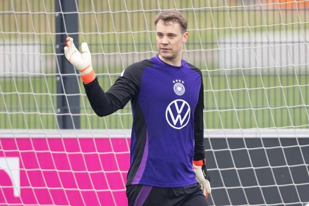 Training und PK der Deutschen Fußball-Nationalmannschaft Torwart Manuel Neuer. Training der Deutschen Fußball-Nationalmannschaft und DFB-Pressekonferenz auf dem DFB-Campus in Frankfurt am Main am 19. März 2024., Frankfurt am Main Hessen Deutschland DFB-Campus