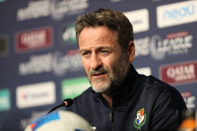 March 20, 2024, Benbrook, Texas, USA: Panama National Soccer team head coach THOMAS CHRISTIANSEN addresses the media on Wednesday at AT&T Stadium in Arlington, Texas. The press conference, PK, Pressekonferenz was held the day before two soccer matches are to be held at AT&T Stadium. .The first of the two matches will see USA vs Jamaica at 6:00 pm CST followed by Panama vs Mexico at 9:15 pm CST. .There will be four more matches. The first two matches sees Canada vs Trinidad and Tobago at 3:00 pm CST followed by Costa Rica vs Honduras at 6:15 pm CST on Saturday, March 23 at Toyota Stadium in Frisco, Texas. .The final two matches will occur on Sunday at AT&T Stadium. The first match for 3rd place will see Loser SF1 vs Loser SF2 at 5:00 pm CST and the second match will be the Finals and puts Winner SF1 vs Winner SF2 at 8:15 CST. Benbrook USA - ZUMAm257 20240320_zsp_m257_027 Copyright: xBrianxMcLeanx