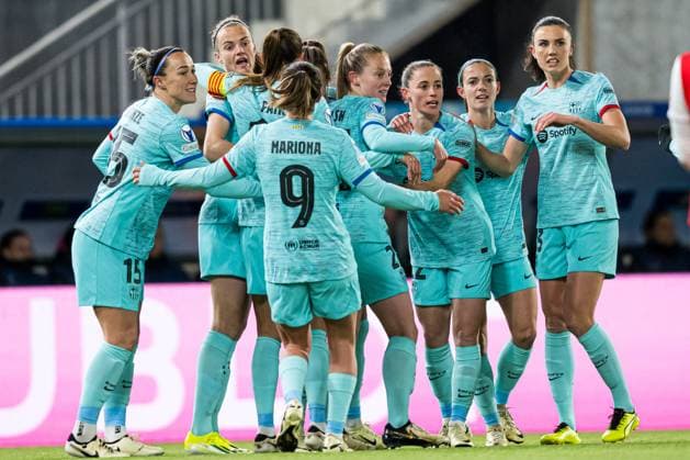 Fußball, Frauen, CL, SK Brann Bergen - FC Barcelona 240320 Caroline Graham Hansen of Barcelona celebrates after scoring the 0-1 goal during the UEFA Women s Champions League quarterfinal football match between Brann and Barcelona on March 20, 2024 in Bergen. Photo: Marius Simensen BILDBYRAN Cop 238 barcelona bbeng brann champions league dam football fotball fotboll jubel kvartfinale quarter final tfk uefa women s champions league Copyright: MARIUSxSIMENSEN BB240320BB858