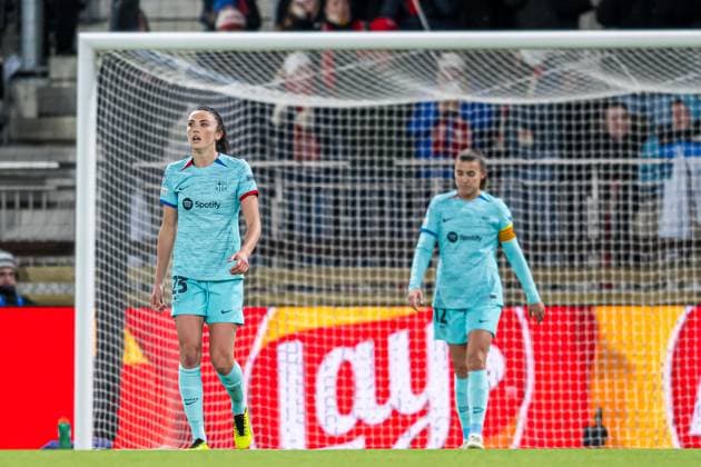 Fußball, Frauen, CL, SK Brann Bergen - FC Barcelona 240320 Ingrid Syrstad Engen of Barcelona looks dejected during the UEFA Women s Champions League quarterfinal football match between Brann and Barcelona on March 20, 2024 in Bergen. Photo: Marius Simensen BILDBYRAN Cop 238 barcelona bbeng brann champions league dam depp football fotball fotboll kvartfinale quarter final tfk uefa women s champions league Copyright: MARIUSxSIMENSEN BB240320BB864