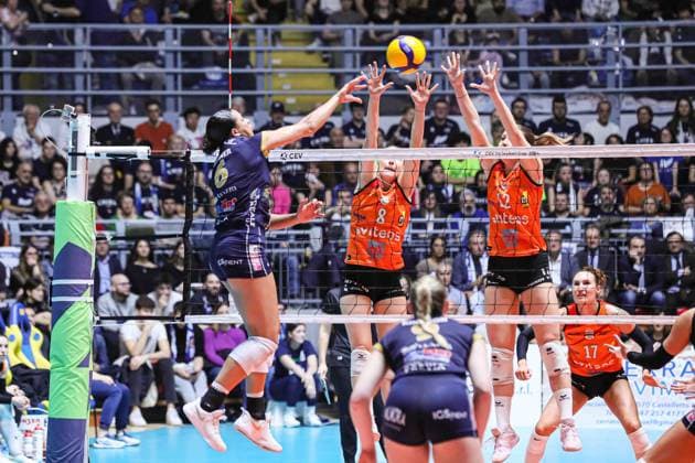 6 Avery Skinner (Reale Mutua Fenera Chieri Ã¢& x80;& x99;76) during Reale Mutua Fenera Chieri vs Viteos Neuchatel, Volleyball CEV Cup Women match in Turin, Italy, March 20 2024  Copyright: xNorbertoxMaccagno IPAxSportx xipx xx IPA_44494546 IPA_Agency_IPA44494546