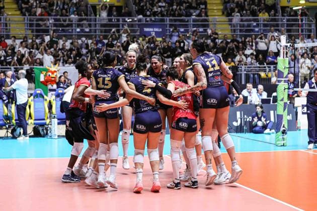 Reale Mutua Fenera Chieri Ã¢& x80;& x99;76 during Reale Mutua Fenera Chieri vs Viteos Neuchatel, Volleyball CEV Cup Women match in Turin, Italy, March 20 2024  Copyright: xNorbertoxMaccagno IPAxSportx xipx xx IPA_44494690 IPA_Agency_IPA44494690