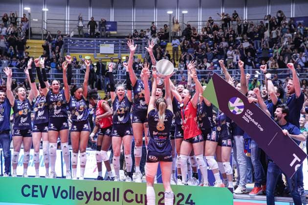 Volleyball CEV Cup Women match - Reale Mutua Fenera Chieri vs Viteos Neuchatel Reale Mutua Fenera Chieri Ã¢& x80;& x99;76 during Reale Mutua Fenera Chieri vs Viteos Neuchatel, Volleyball CEV Cup Women match in Turin, Italy, March 20 2024 Turin Italy  Copyright: xIPAxSport ABACAx