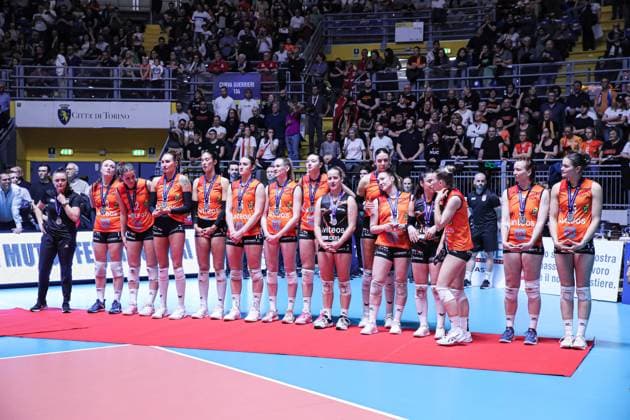 Volleyball CEV Cup Women match - Reale Mutua Fenera Chieri vs Viteos Neuchatel Viteos Neuchatel UC during Reale Mutua Fenera Chieri vs Viteos Neuchatel, Volleyball CEV Cup Women match in Turin, Italy, March 20 2024 Turin Italy  Copyright: xIPAxSport ABACAx