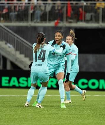 Fußball, Frauen, CL, SK Brann Bergen - FC Barcelona Bergen, Norway, March 20th 2024: Players of Barcelona celebrates after scoring during the UEFA Womens Champions League football match between Brann and Barcelona at Aasane Arena in Bergen, Norway. (Ane Frosaker SPP) Copyright: xAnexFrosakerx xSPPx spp-en-AnFrSp-_F_13012