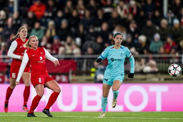 Fußball, Frauen, CL, SK Brann Bergen - FC Barcelona 240320 Karoline Haugland of Brann during the UEFA Women s Champions League quarterfinal football match between Brann and Barcelona on March 20, 2024 in Bergen. Photo: Marius Simensen BILDBYRAN Cop 238 barcelona bbeng brann champions league dam football fotball fotboll kvartfinale quarter final tfk uefa women s champions league Copyright: MARIUSxSIMENSEN BB240320BB929