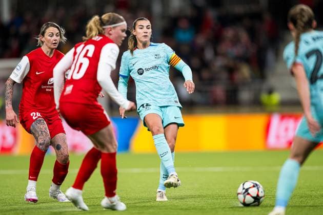Fußball, Frauen, CL, SK Brann Bergen - FC Barcelona 240320 Patri Guijarro of Barcelona during the UEFA Women s Champions League quarterfinal football match between Brann and Barcelona on March 20, 2024 in Bergen. Photo: Marius Simensen BILDBYRAN Cop 238 barcelona bbeng brann champions league dam football fotball fotboll kvartfinale quarter final tfk uefa women s champions league Copyright: MARIUSxSIMENSEN BB240320BB952