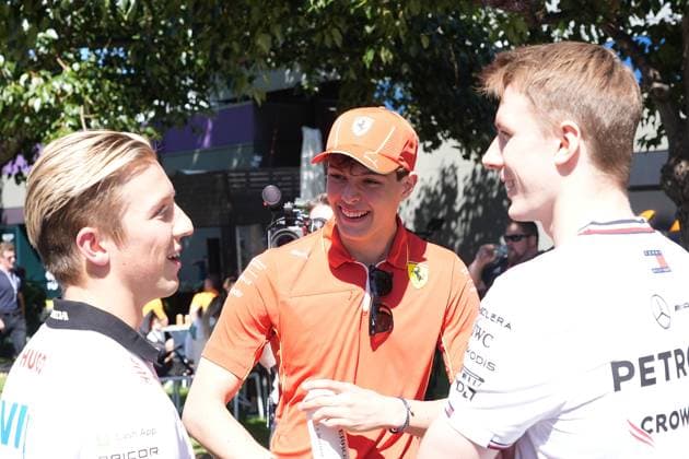 FORMULA 1 ROLEX AUSTRALIAN GRAND PRIX 2024 21.03.2024, Albert Park Circuit, Melbourne, FORMULA 1 ROLEX AUSTRALIAN GRAND PRIX 2024 ,im Bild Ferrari Testfahrer Oliver Ollie Bearman, Mercedes Testfahrer Frederik Vesti, Racingg Bulls Testfahrer Liam Lawson