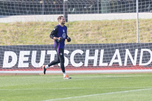 Training und PK der Deutschen Fußball-Nationalmannschaft Torwart Oliver Baumann. Training und PK der Deutschen Fußball-Nationalmannschaft auf dem DFB-Campus in Frankfurt am Main am 21. März 2024., Frankfurt am Main Hessen Deutschland DFB-Campus