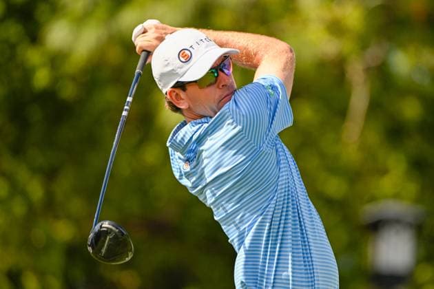PALM HARBOR, FL - MARCH 21: Ben Kohles (USA) watches his tee shot on 1 during Rd1 of the Valspar Championship at Innisbrook Resort - Copperhead, on March 21, 2024, in Palm Harbor, Florida. (Photo by Ken Murray Icon Sportswire) GOLF: MAR 21 PGA, Golf Herren Valspar Championship EDITORIAL USE ONLY Icon2403210461