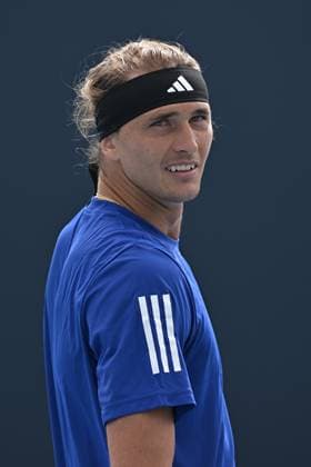 MIAMI GARDENS, FL - MARCH 21: Alexander Zverev (Germany) is seen during practice during the Miami Open on March 21, 2024, at Hard Rock Stadium in Miami Gardens, FL. (Photo by Michele Eve Sandberg Icon Sportswire) TENNIS: MAR 21 Miami Open EDITORIAL USE ONLY Icon240321059