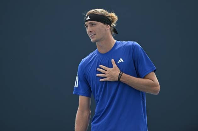 MIAMI GARDENS, FL - MARCH 21: Alexander Zverev (Germany) is seen during practice during the Miami Open on March 21, 2024, at Hard Rock Stadium in Miami Gardens, FL. (Photo by Michele Eve Sandberg Icon Sportswire) TENNIS: MAR 21 Miami Open EDITORIAL USE ONLY Icon240321067