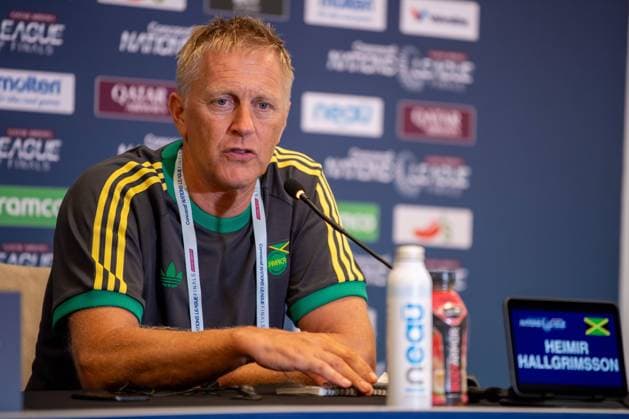 RECORD DATE NOT STATED CONCACAF NATIONS LEAGUE 2023-2024 United States 3-1 Jamaica SF Heimir Hallgrimsson head coach of Jamaica during press conference, PK, Pressekonferenz after the Semi-final match between United States (USA) and Jamaica as part of the 2024 Concacaf Nations League, at AT-T Stadium, Arlington, Texas, on March 21, 2024. ARLINGTON TEXAS UNITED STATES  Copyright: xJosexLuisxMelgarejox 20240321203803_CNL_24_SF_USA_JAM_HALLGRIMSSON306